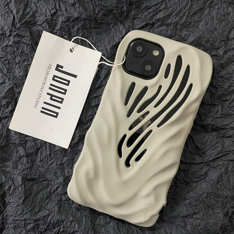 Protect Your iPhone in Style with the Titanium Gray Wind Hollowed Out Phone Case